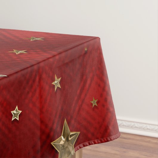 Nappe Vacances Rouge et Or Faux Metal Christmas Stars (In Situ)