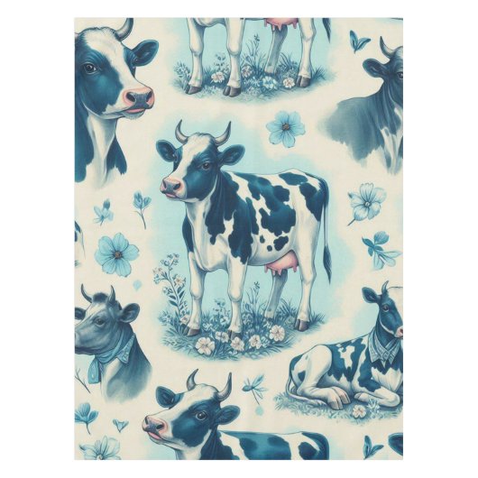 Nappe Vache de ferme vintage sans joint (Devant)