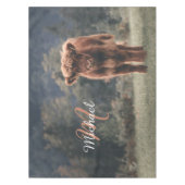 Nappe Vache de Highland calvaire herbe d'automne monogra (Devant)