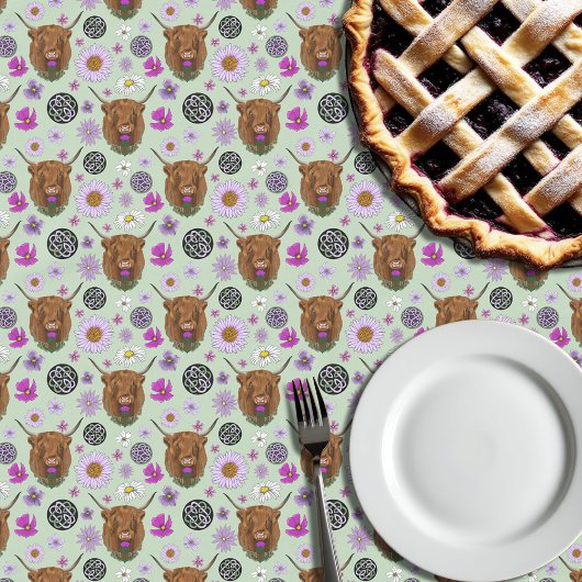 Nappe Vache Écossaise des Highlands Thistle Celtique Vio