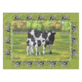 Nappe Vache Holstein et veau mignon en pâturage d'été (Devant (Horizontal))