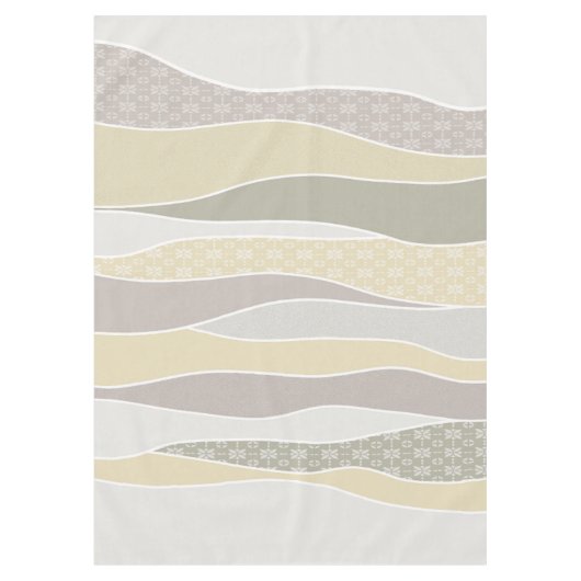 Nappe Vague Abstraite à rayures roses-jaunes-roses (Devant)