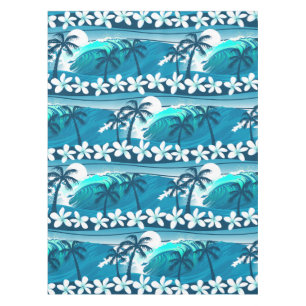 Nappe vague de surf tropicale avec palmiers