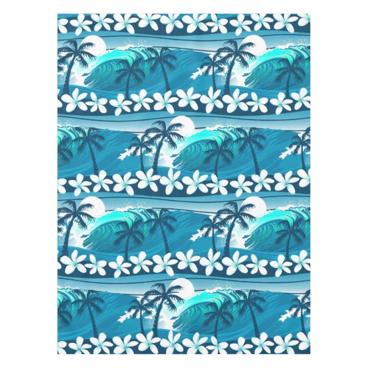 Nappe vague de surf tropicale avec palmiers (Devant)
