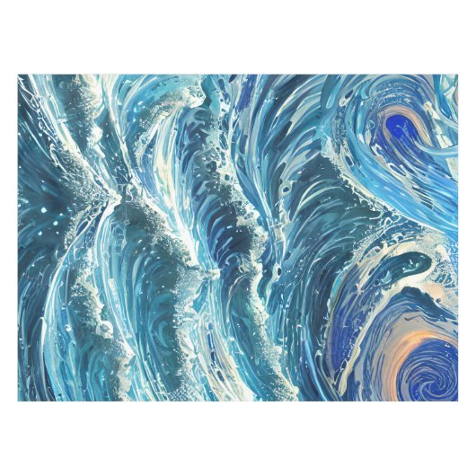 Nappe Vagues de l'océan bleu (Devant (Horizontal))