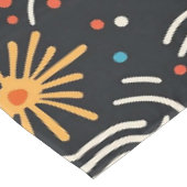 Nappe Vagues florales Abstraites sur noir (Angle)