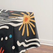 Nappe Vagues florales Abstraites sur noir (In Situ)