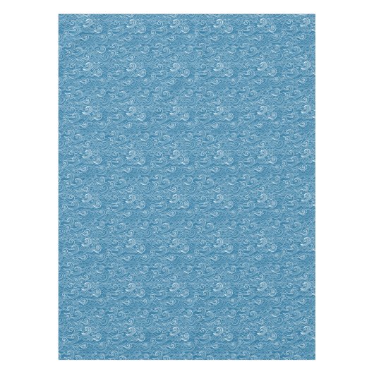 Nappe Vagues océaniques bleues et blanches (Devant)