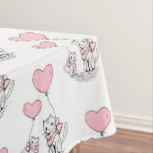 Nappe Valentine's Day Tablecloth Cat Pink Hearts (In Situ)