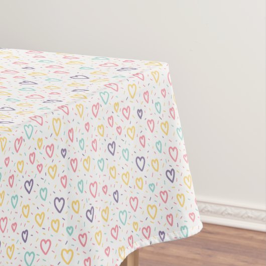 Nappe Valentine's Day Tablecloth Colorful Hearts (In Situ)