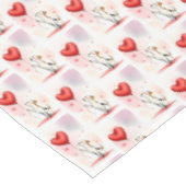 Nappe Valentine's Day Tablecloth Dog Red Hearts (Angle)