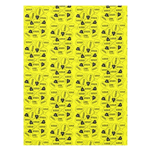 Nappe Valentine's Day Tablecloth XOXO Beaucoup d'amour (Devant)