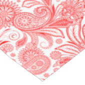 Nappe Valentines Ornées Rouge Sur Blanc Ornat Paisley (Angle)