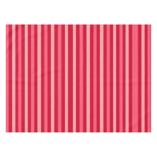 Nappe Valentines rayures rouge et rose (Devant (Horizontal))