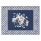 Nappe Vase floral élégant Monogramme de chinoiserie bleu (Devant (Horizontal))