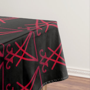 Nappe Veille rouge de l'autel occulte Satanique de Lucif
