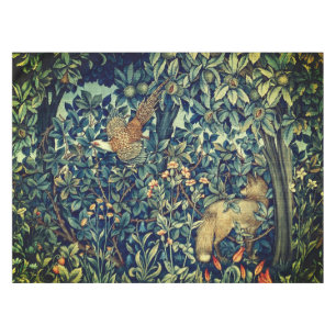 Nappe VERDURE,ANIMAUX FORESTIERS Faisant,Fox,Flore verte