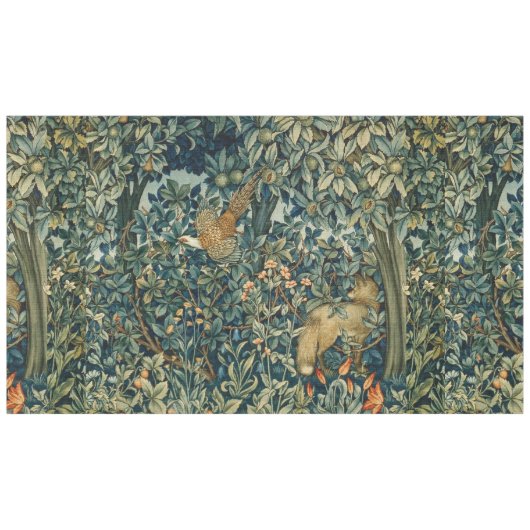 Nappe VERDURE, ANIMAUX FORESTIERS Pheasant, Fox, Vert Fl (Devant (Horizontal))