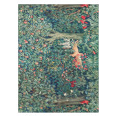Nappe VERDURE, Hares d'ANIMAUX FORESTIERS, Tablec Floral (Devant)