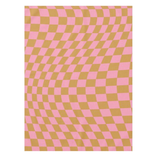 Nappe Vérifier Pink Mustard À damiers Motif Checkerboard (Devant)