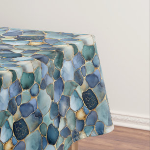 Nappe Verre de mer océanique souligné d'or