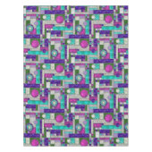 Nappe Verre Turquoise Art déco rose (Devant)