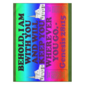 Nappe Vers de bible de 28:15 de genèse. (Devant)