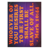 Nappe verset biblique de Mark 10:44. (Devant)