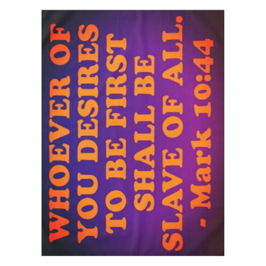 Nappe verset biblique de Mark 10:44. (Devant)