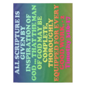 Nappe verset de la Bible du 2 Timothy 3:16-17. (Devant)