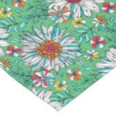 Nappe Vert blanc Jaune Orange Rouge Fleurs de marguerite (Angle)