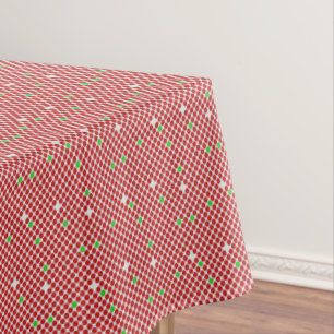 Nappe Vert blanc rouge de motif graphique diagonal de