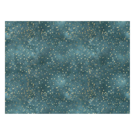 Nappe Vert bleu nuit ciel turquoise or étoile motif (Devant (Horizontal))