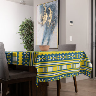 Nappe Vert bleu traditionnel Motif tribal