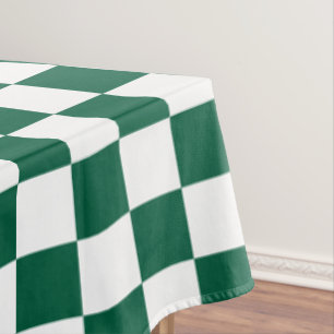 Nappe Vert chasseresse et carreaux blancs