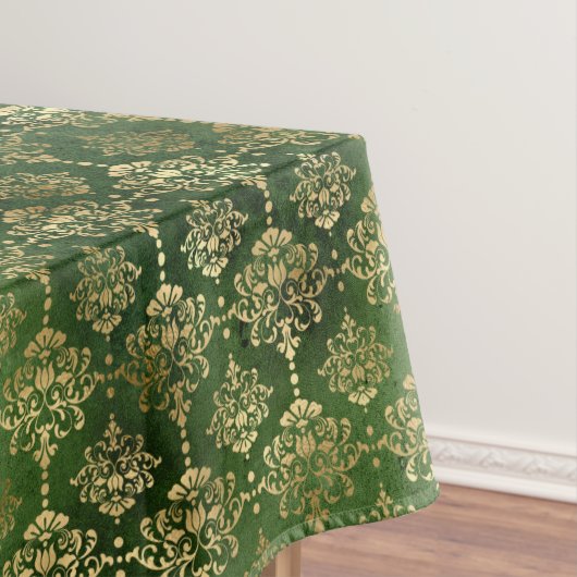 Nappe Vert festif et doré papier d'aluminium Damask de N (In Situ)