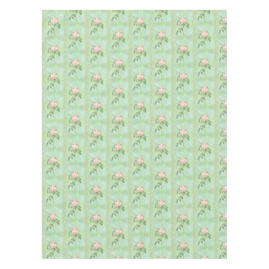 Nappe Vert Frappe Rose Rose Rose Floral (Devant)