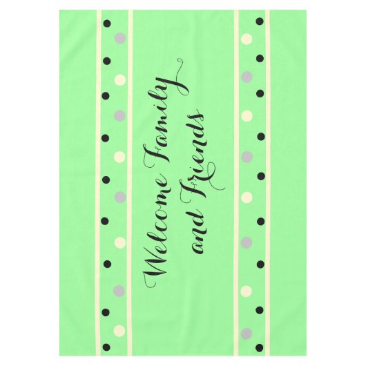 Nappe Vert menthe Crème Gris Points Friends (Devant)
