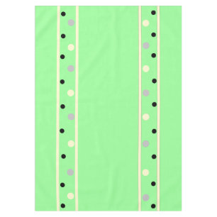 Nappe Vert menthe crème gris pois