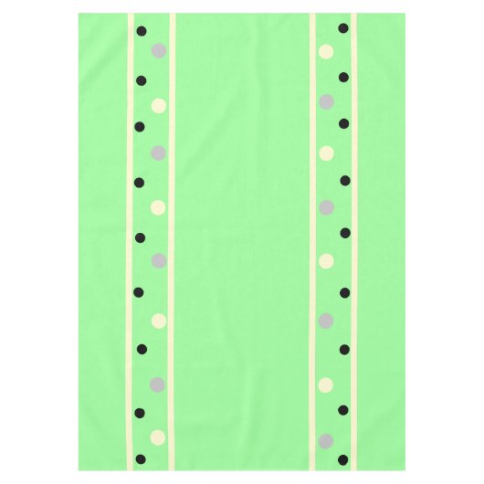 Nappe Vert menthe crème gris pois (Devant)