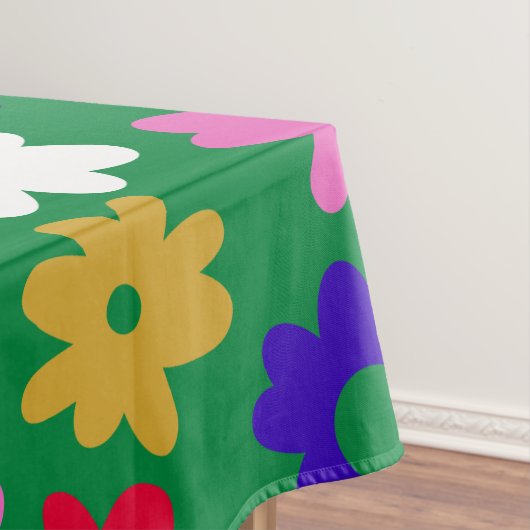 Nappe Vert Motif de fleurs scandinaves de couleur vive (In Situ)