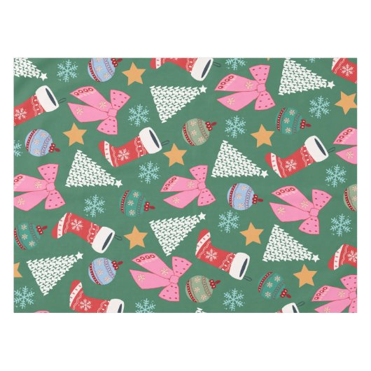 Nappe Vert Noël mignon (Devant (Horizontal))