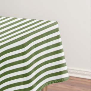 Nappe Vert olive et rayure blanche