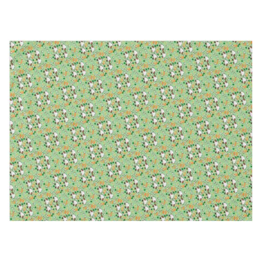 Nappe Vert Orange Coeurs Moutons (Devant (Horizontal))