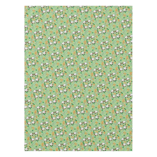Nappe Vert Orange Coeurs Moutons (Devant)