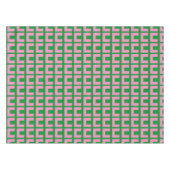 Nappe Vert rose rétro Géométrique Mi-Siècle moderne  (Devant (Horizontal))