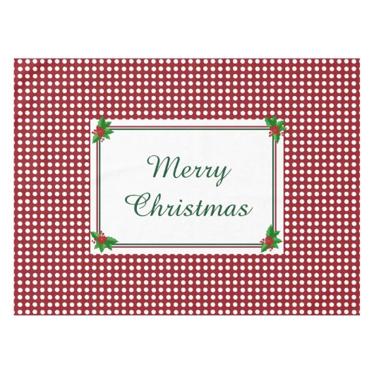 Nappe Vêtements de Noël Holly et Pois (Devant (Horizontal))