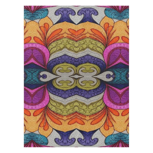 Nappe Vibrant Abstract Floral Fusion Pattern (Devant)