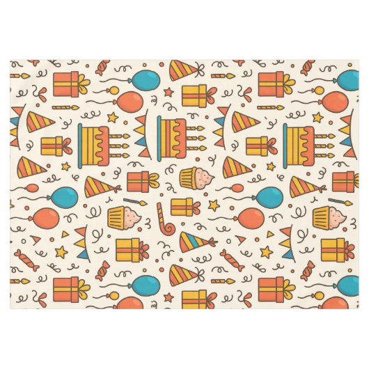 Nappe Vibrant Birthday Party Seamless Pattern (Devant (Horizontal))