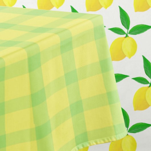Nappe Vichy Rustique Vert Jaune à carreaux